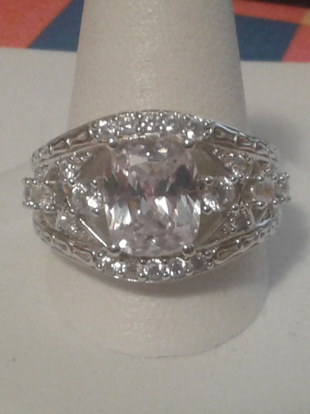 Bella Luce Rhodium Plated Ring 6.08ctw. Size 10